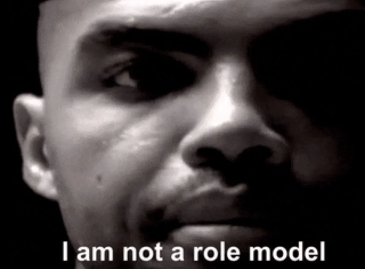 1990s Nike x Charles Barkley I Am Not A Role Model Tee (Black & Red)