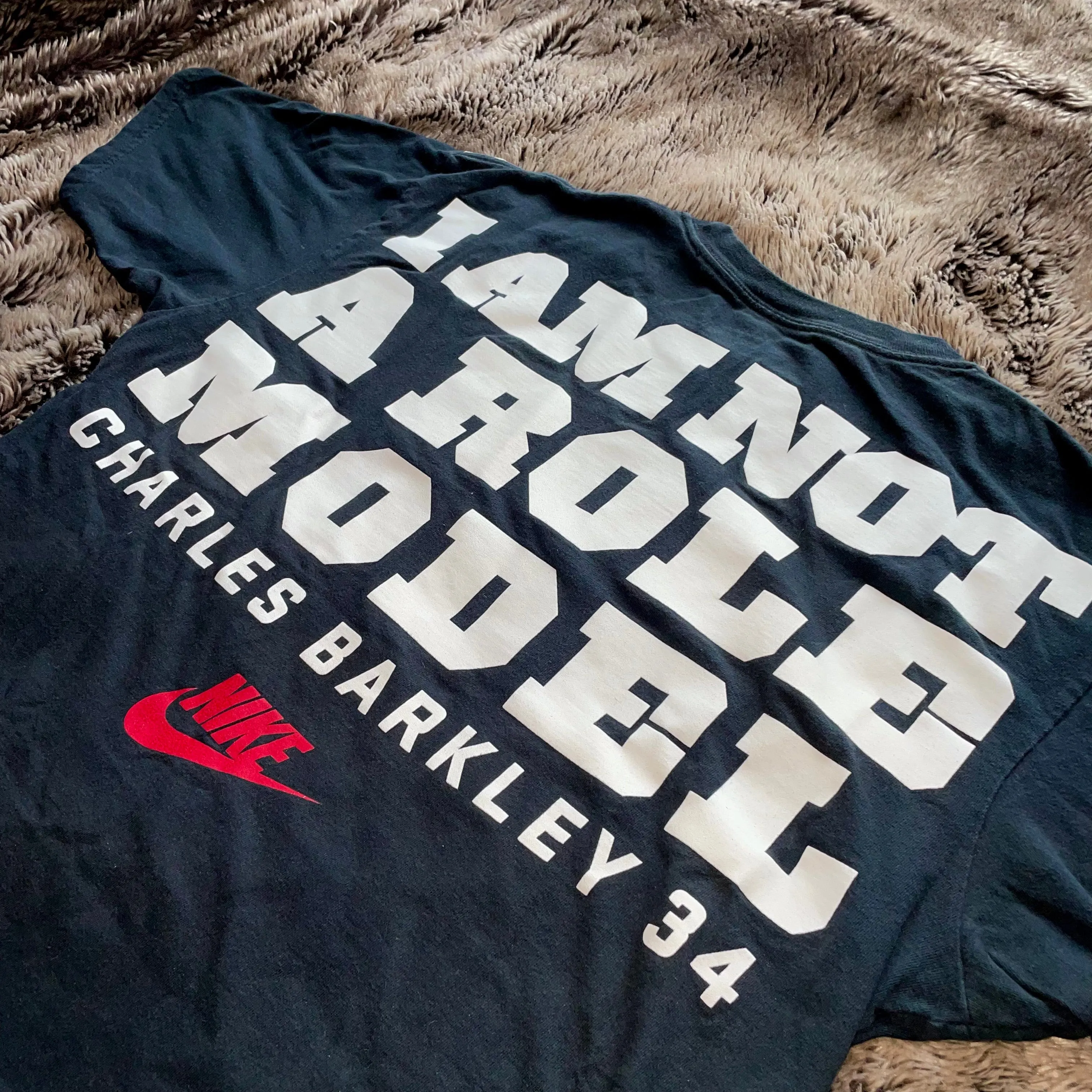 1990s Nike x Charles Barkley I Am Not A Role Model Tee (Black & Red)