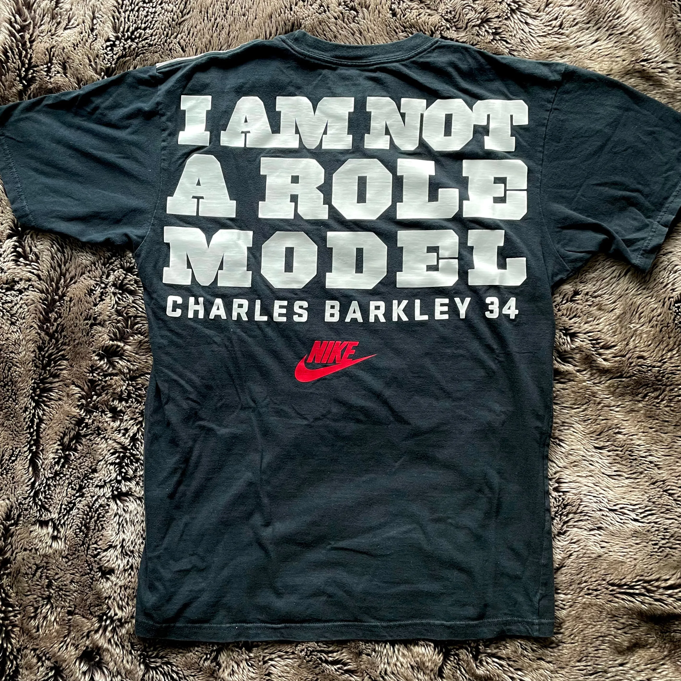 1990s Nike x Charles Barkley I Am Not A Role Model Tee (Black & Red)