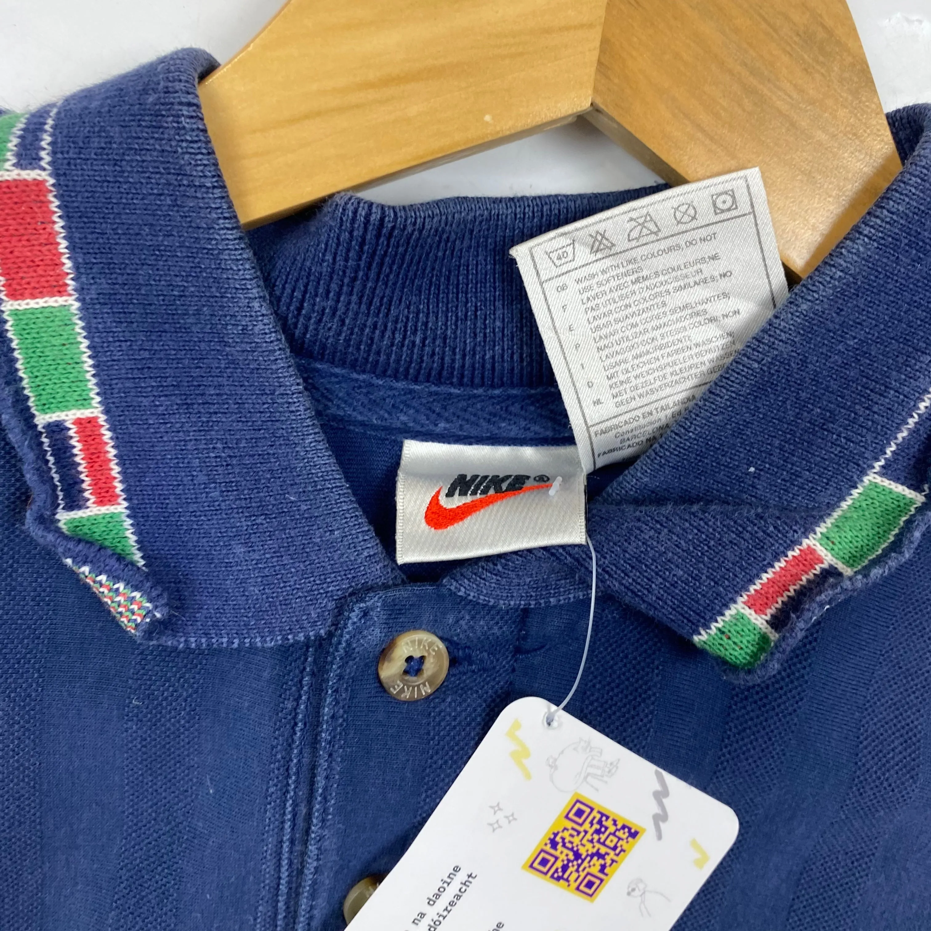 Blue Vintage Nike Polo T Shirt (S)
