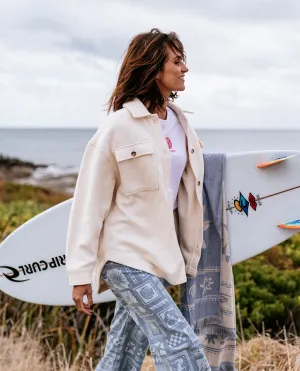 High Tide Fleece Shacket Off White