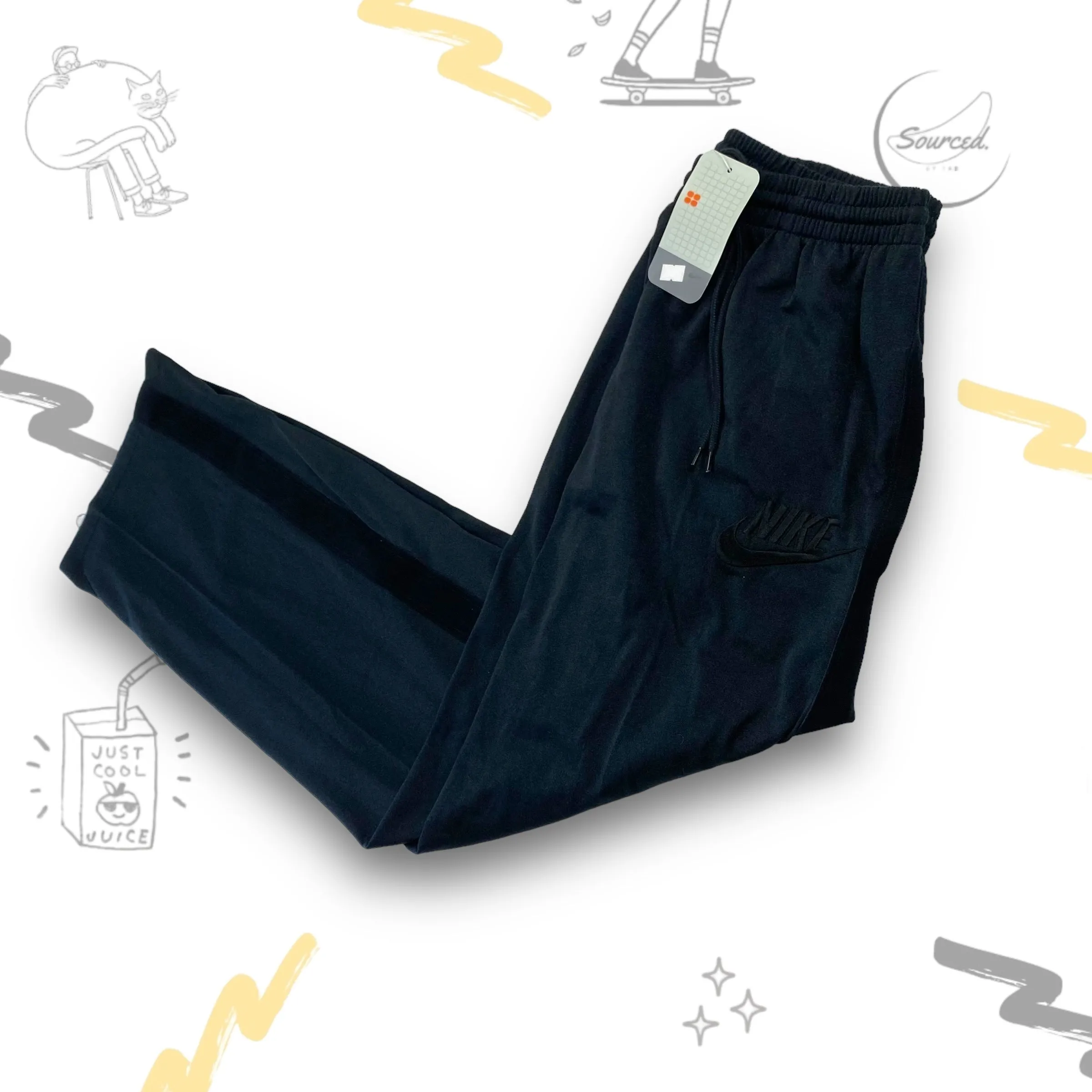 Nike Black Vintage Tracksuit Bottoms (L)