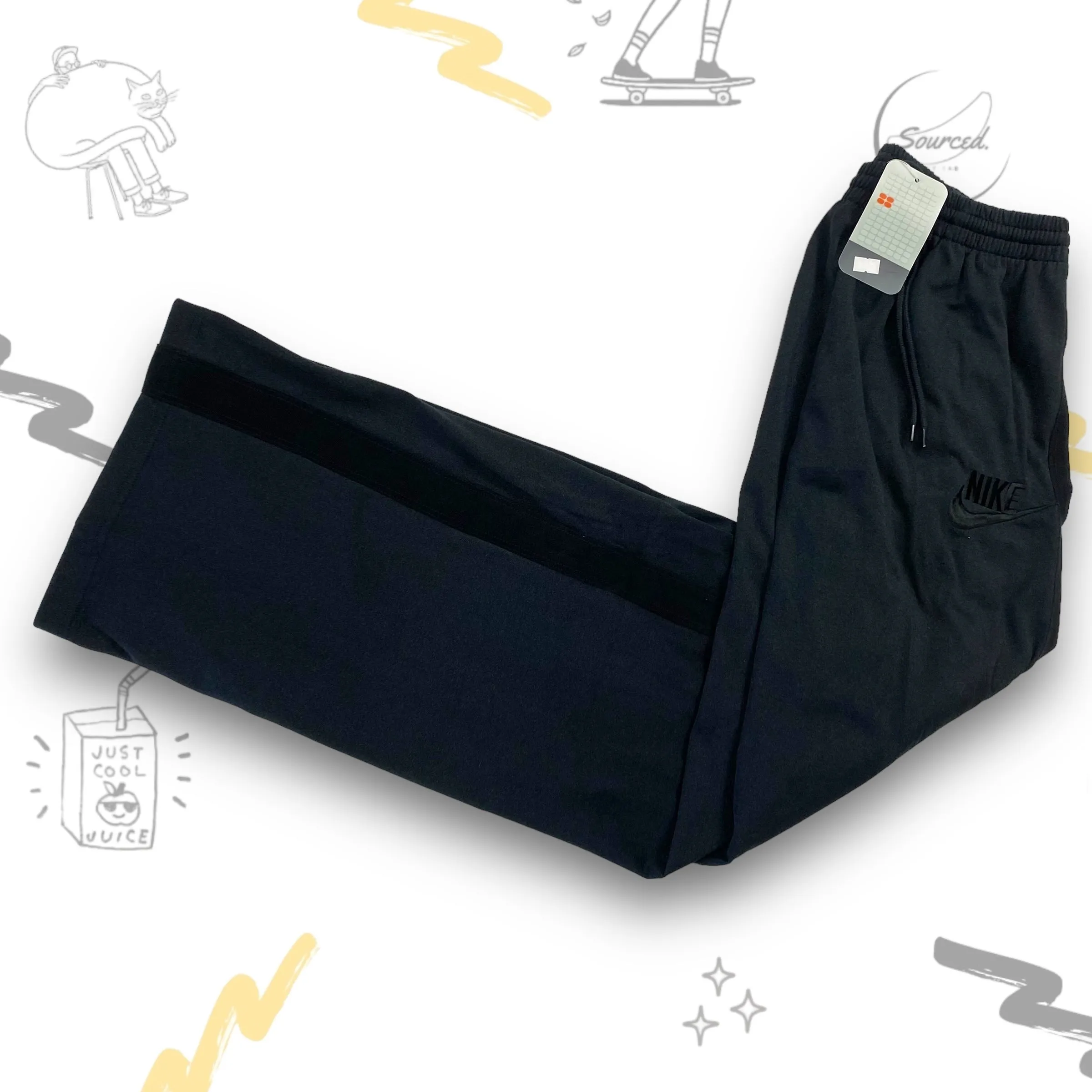 Nike Black Vintage Tracksuit Bottoms (L)