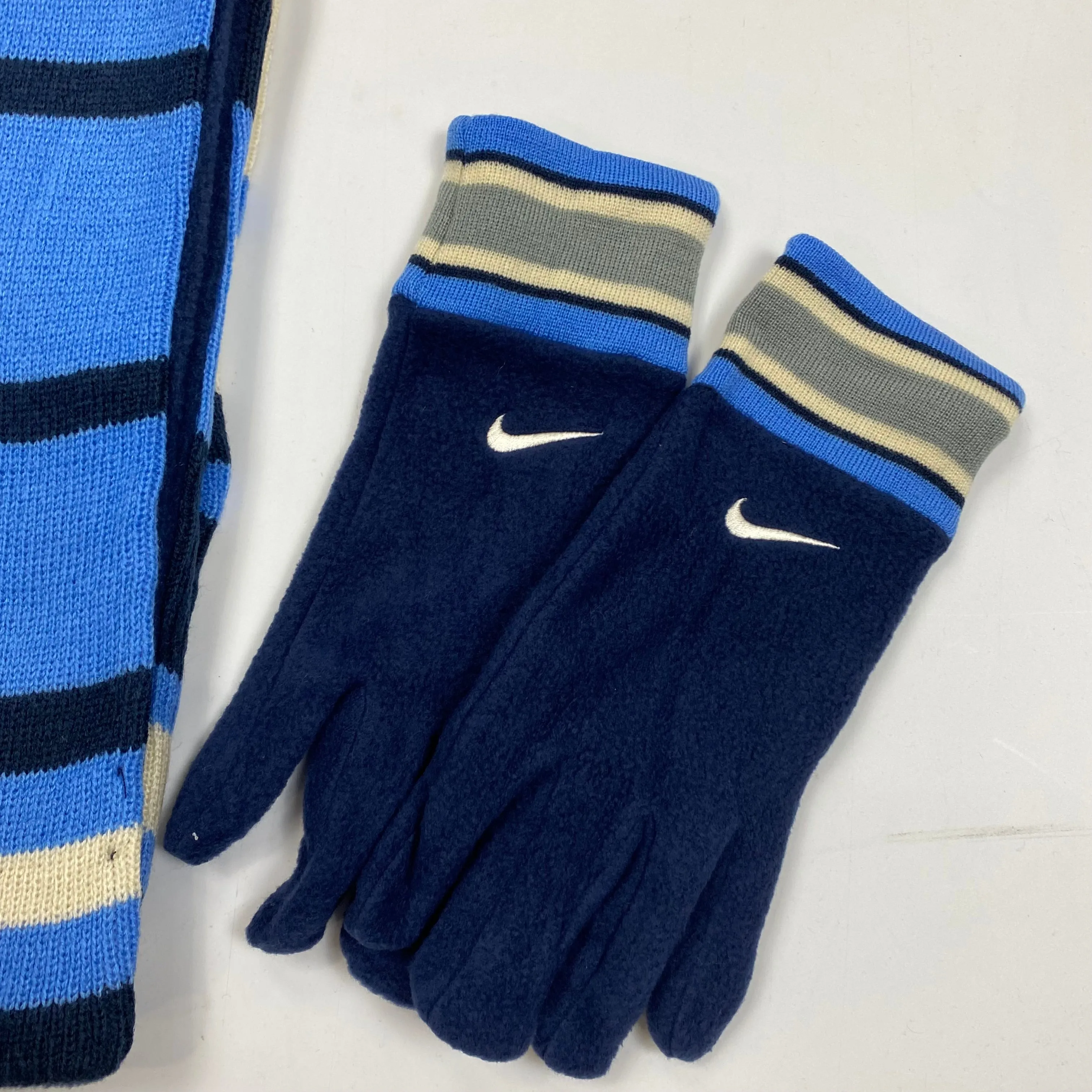 Nike Blue And Black Deadstock Scarf And gloves