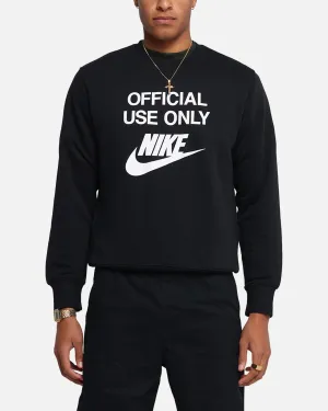 Nike Club French Terry Crewneck Black/White