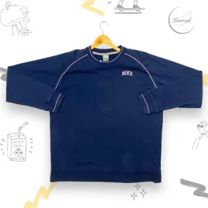 Nike Navy vintage sweatshirt embroidered spell out on crest (XL)