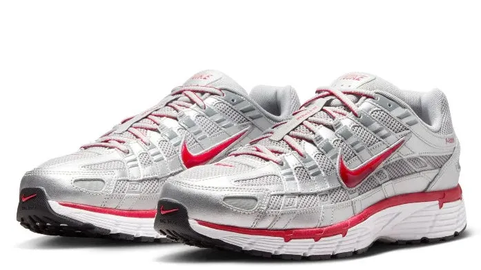 Nike P-6000 Metallic Silver Gym Red