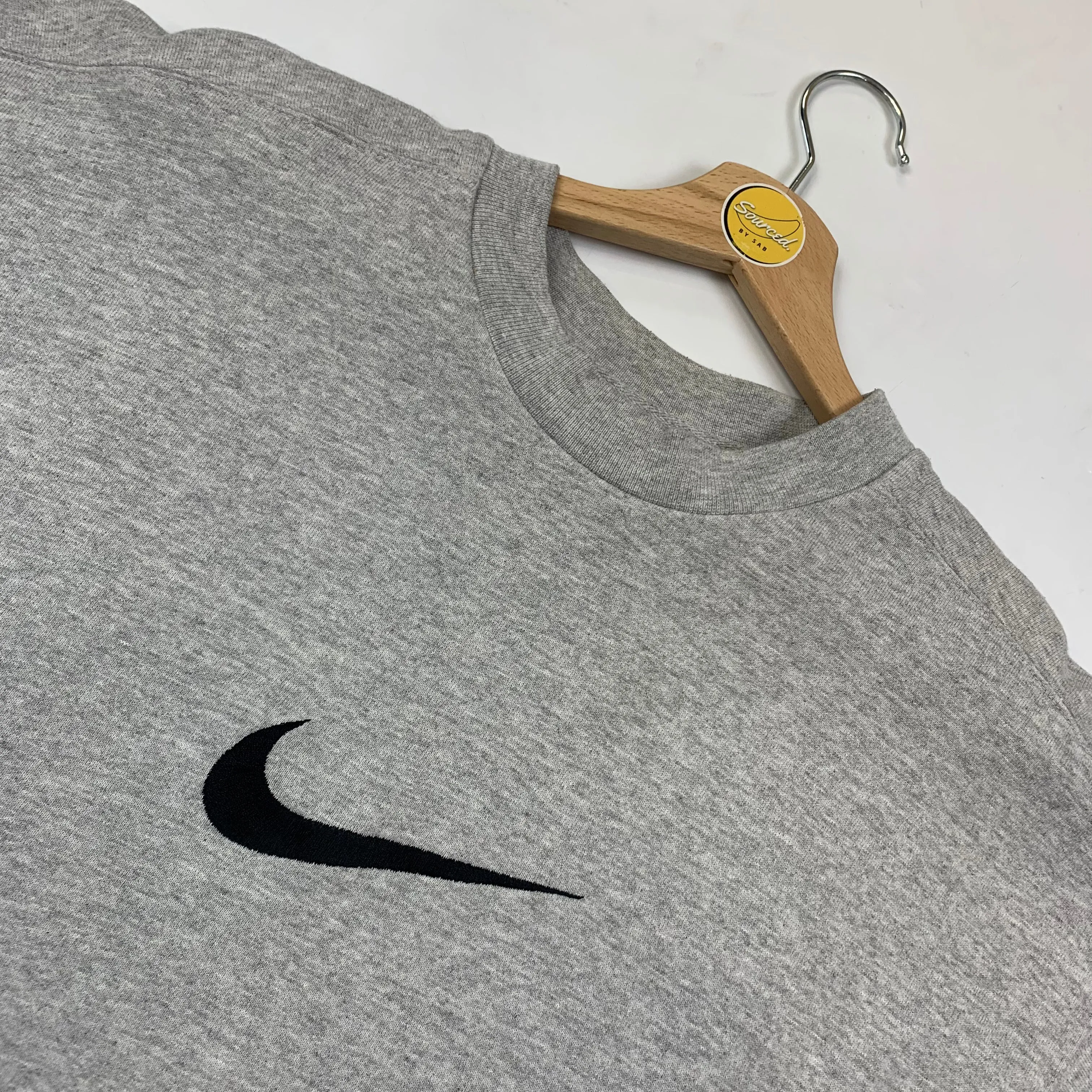 Nike Sweatshirt With Centre Swoosh. Grey With Black Detail (L)