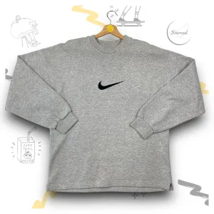 Nike Sweatshirt With Centre Swoosh. Grey With Black Detail (L)