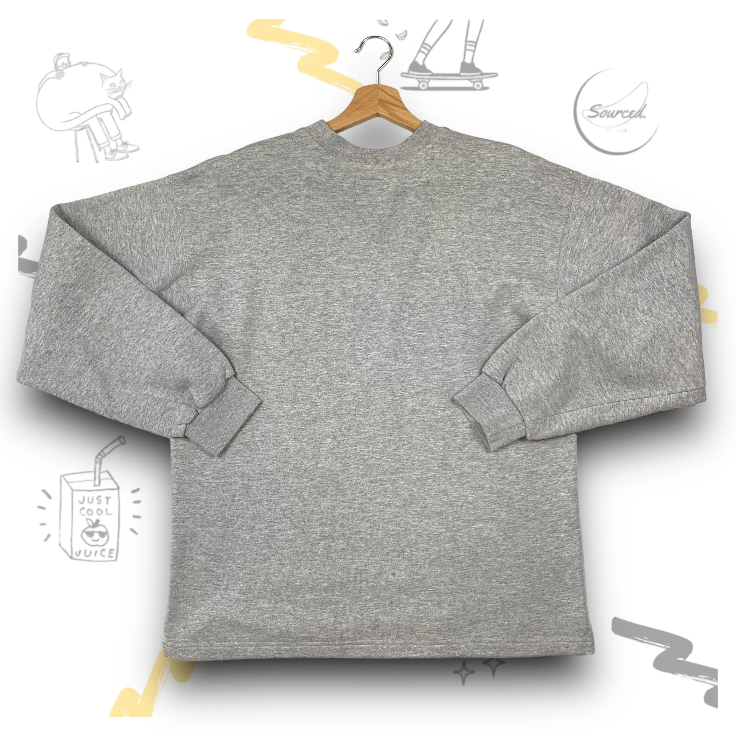 Nike Sweatshirt With Centre Swoosh. Grey With Black Detail (L)