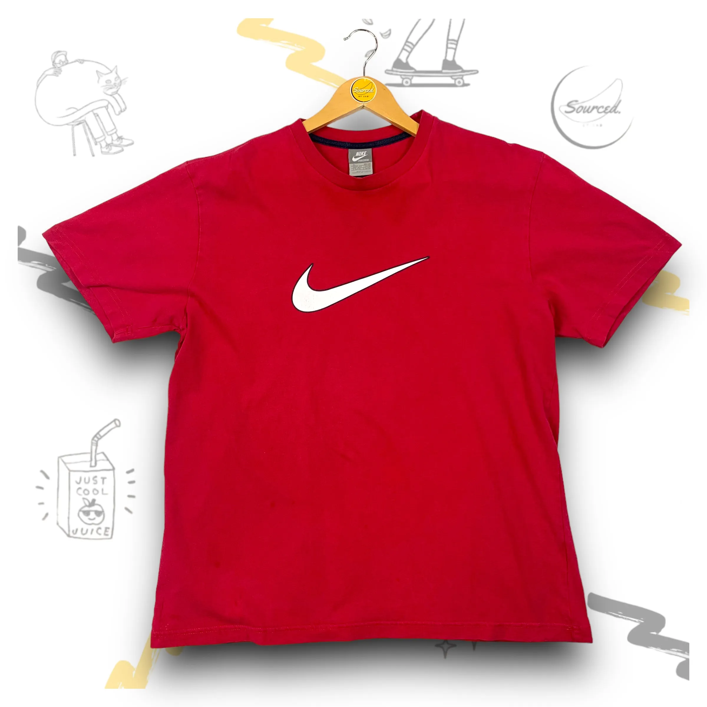 Nike T-shirt Red Colourway W/ Spellout Logo (XL)