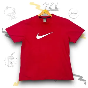 Nike T-shirt Red Colourway W/ Spellout Logo (XL)