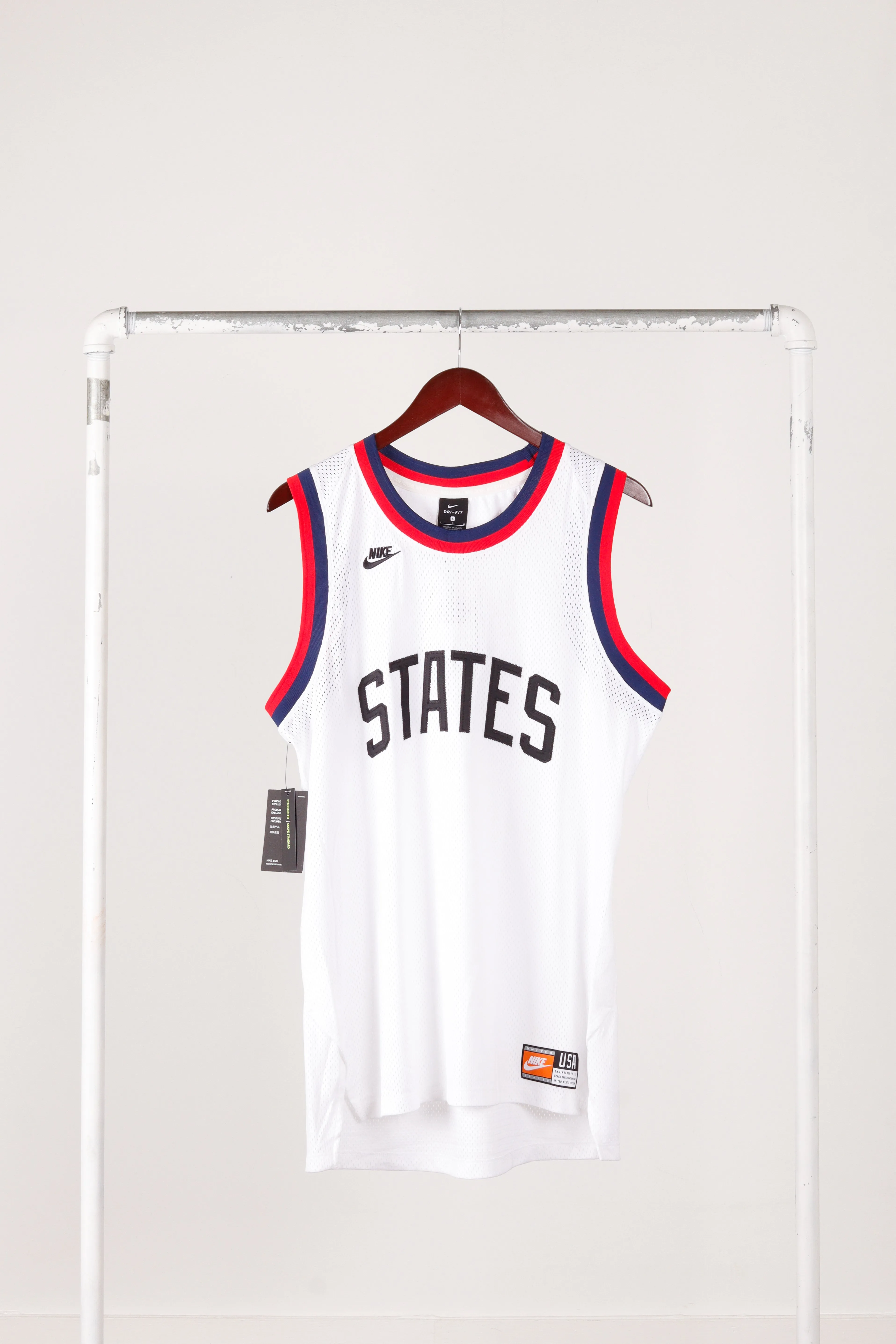 Nike USMNT Soccer 'States' Basketball Jersey White (2021)