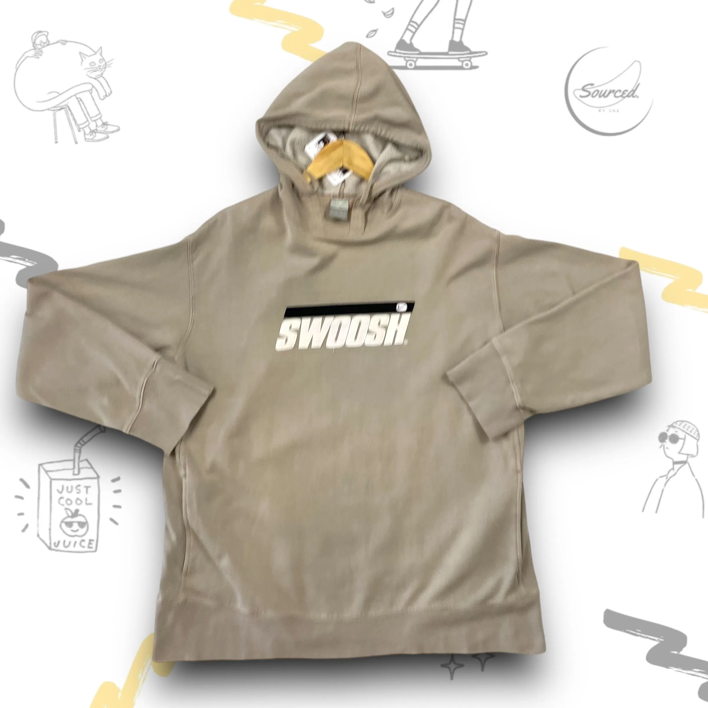 Nike vintage brown swoosh hoodie (XL)