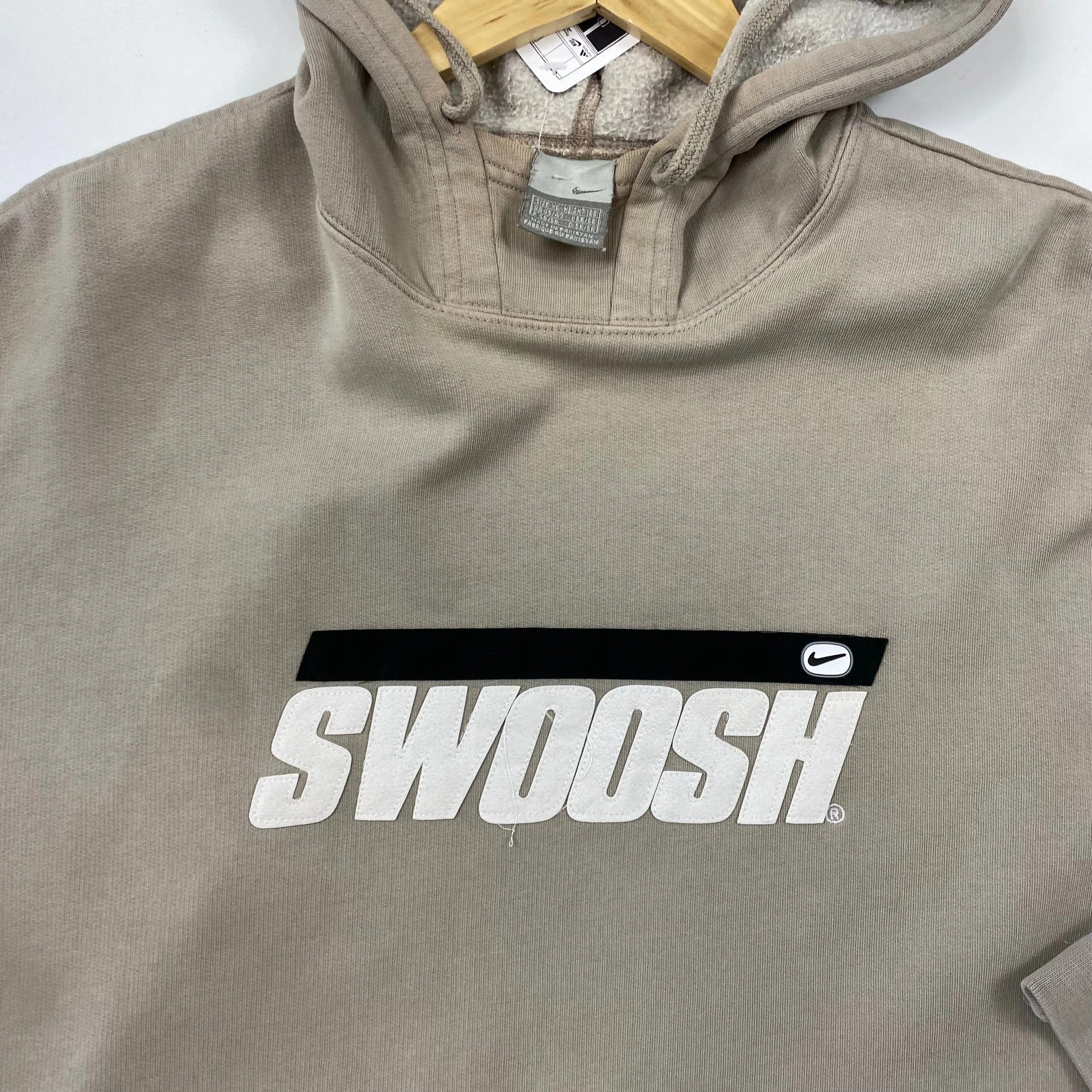 Nike vintage brown swoosh hoodie (XL)