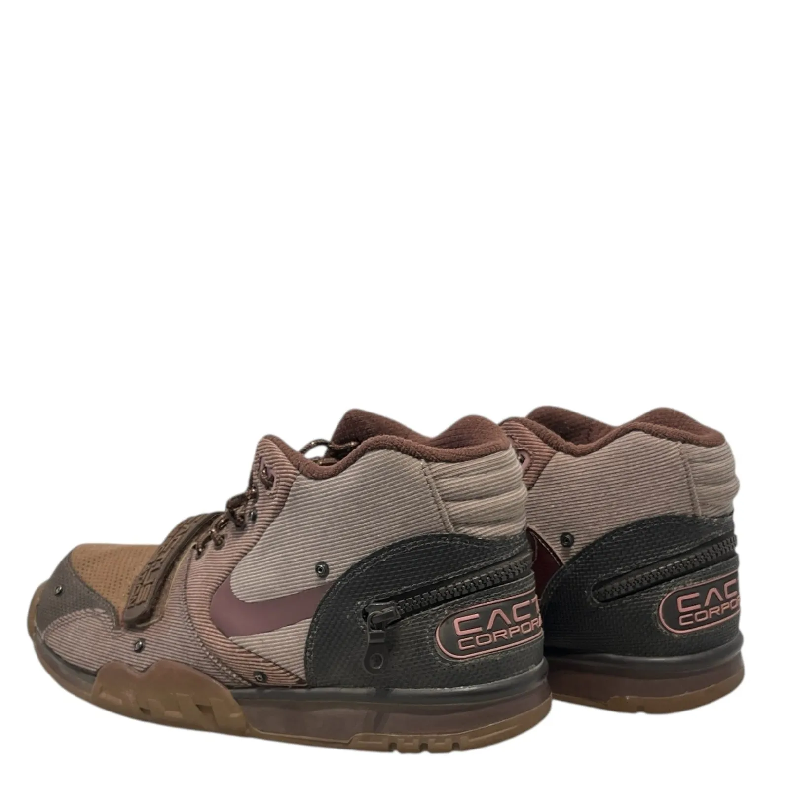 NIKE/Hi-Sneakers/US 10.5/Nylon/KHK/NIKE AIR TRAINER TRAVIS SCOTTS