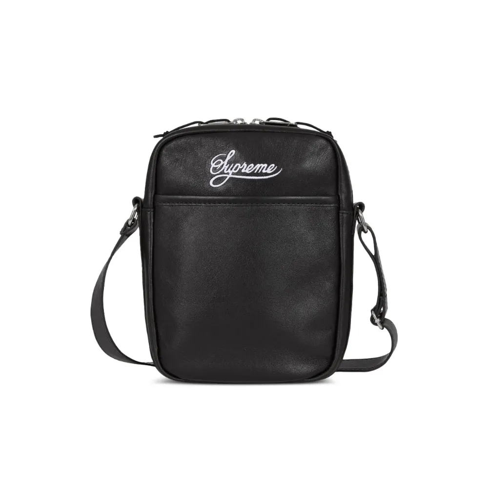 Supreme Nike Leather Shoulder Bag Black