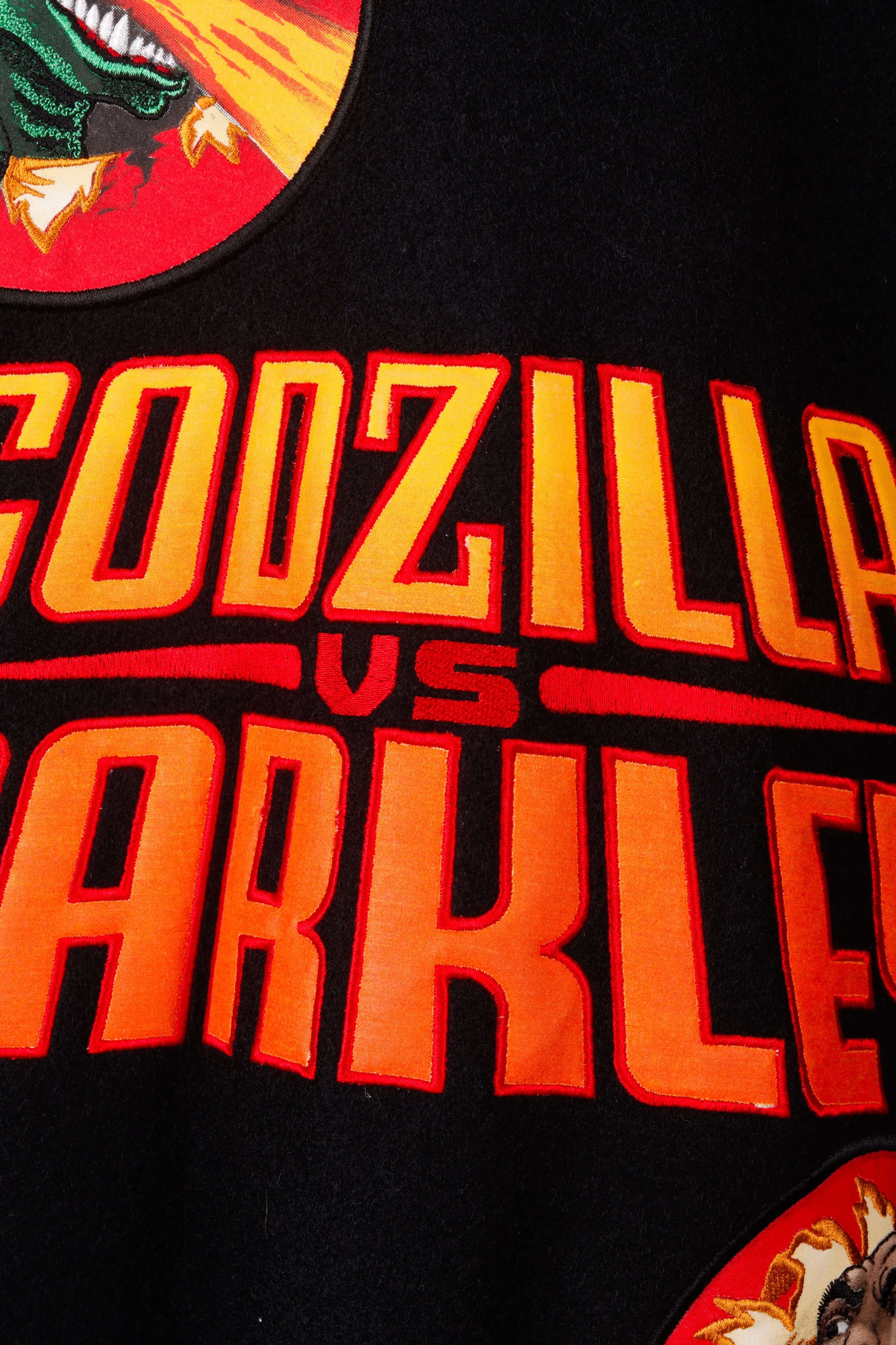 Vintage 1992 Nike 'Charles Barkley VS Godzilla' Melton Wool Stadium Varsity Jacket
