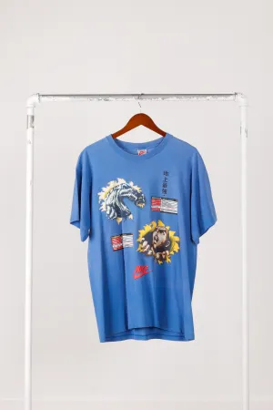 Vintage 1992 Nike 'Charles Barkley VS Godzilla World Tour' T-Shirt Blue