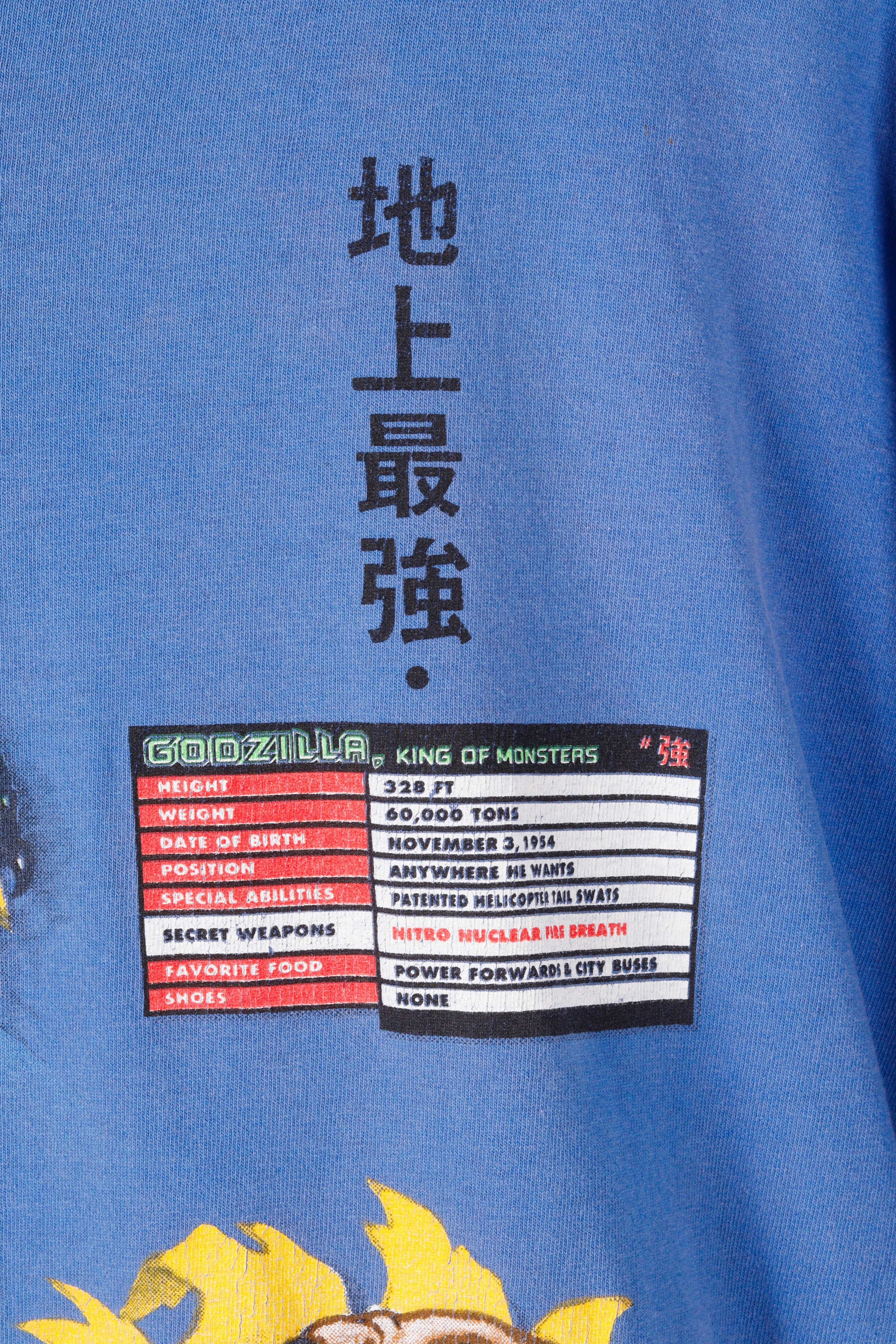 Vintage 1992 Nike 'Charles Barkley VS Godzilla World Tour' T-Shirt Blue