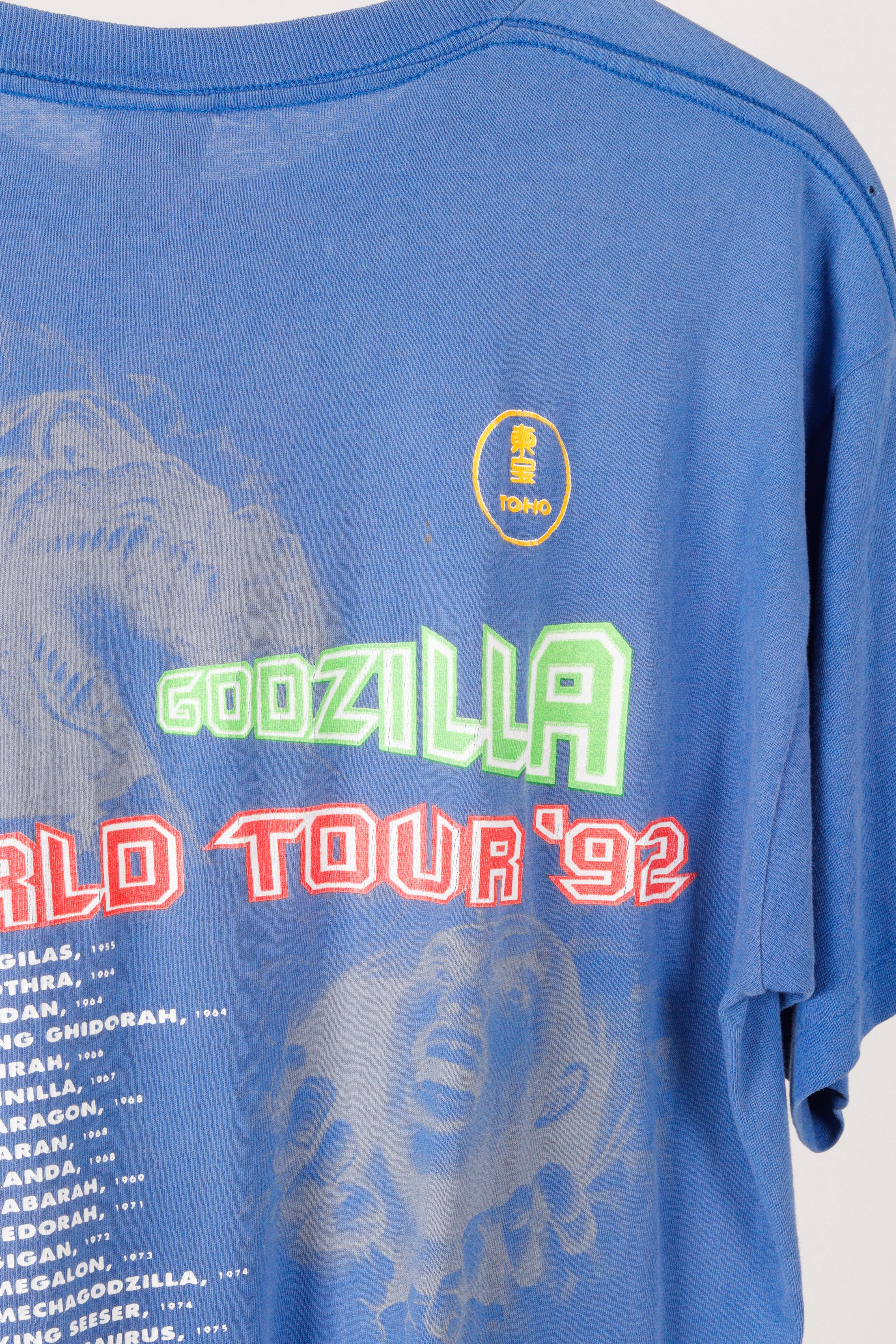 Vintage 1992 Nike 'Charles Barkley VS Godzilla World Tour' T-Shirt Blue
