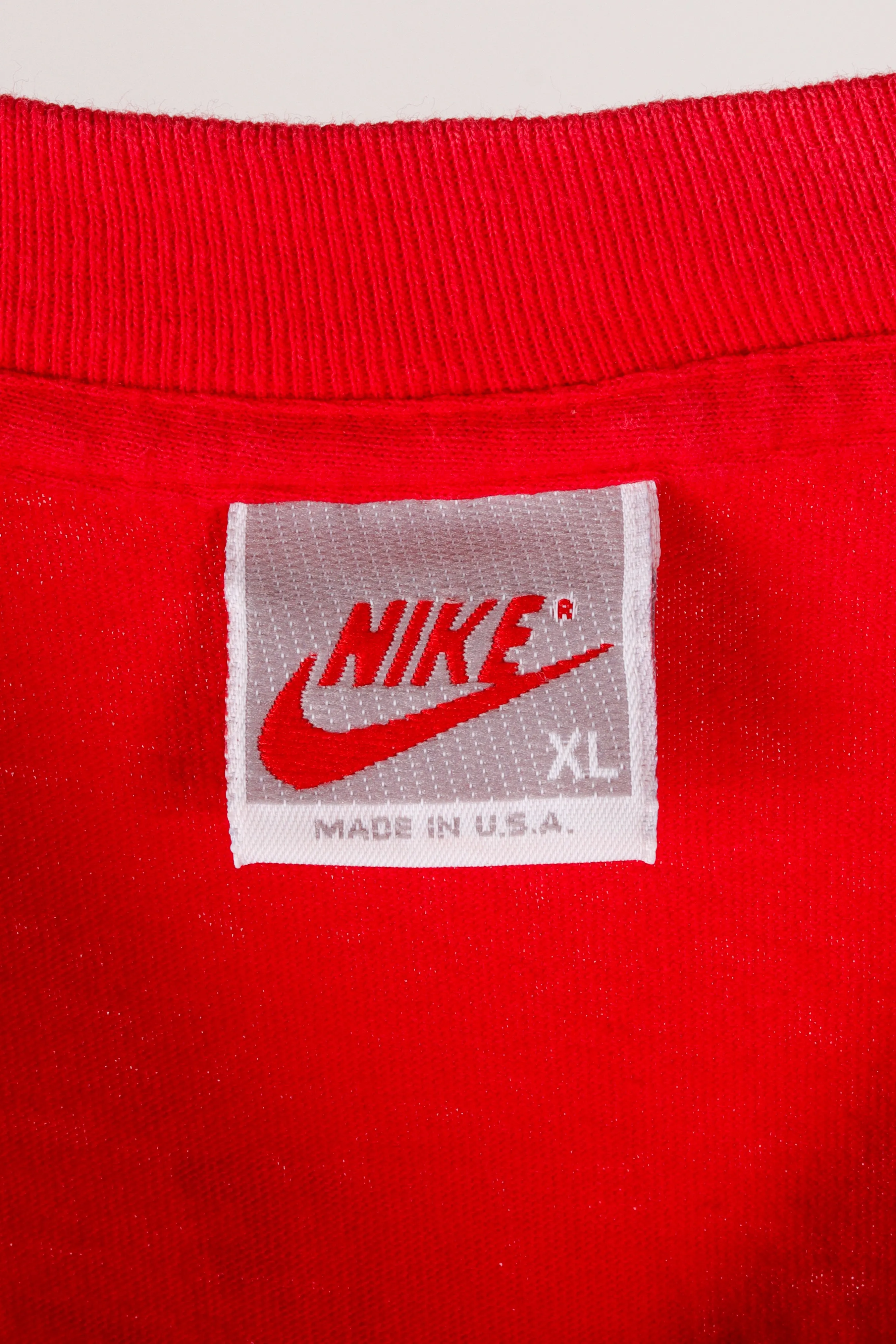 Vintage 80's Nike 'Force' Basketball Logo T-Shirt Red