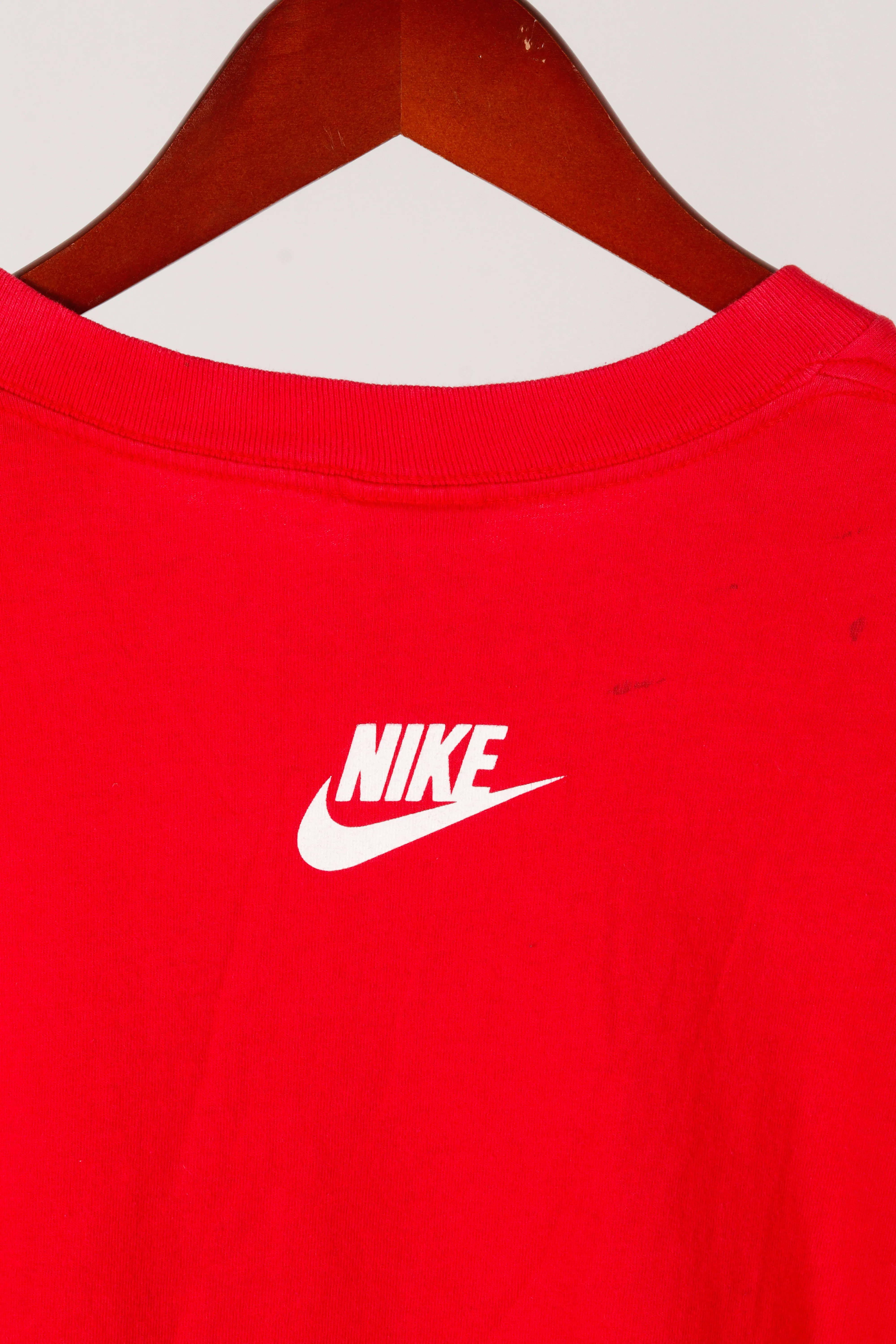 Vintage 80's Nike 'Force' Basketball Logo T-Shirt Red