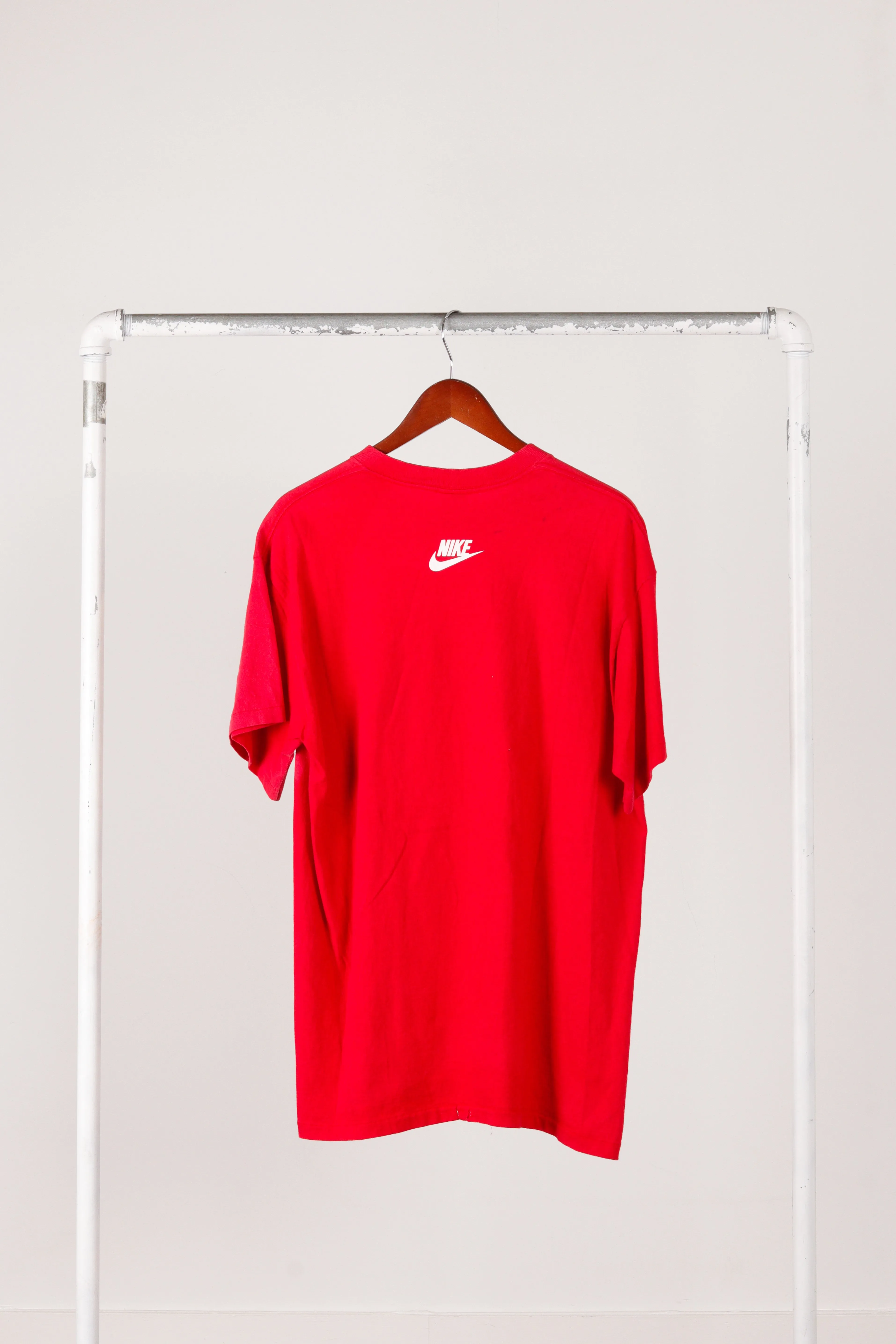 Vintage 80's Nike 'Force' Basketball Logo T-Shirt Red
