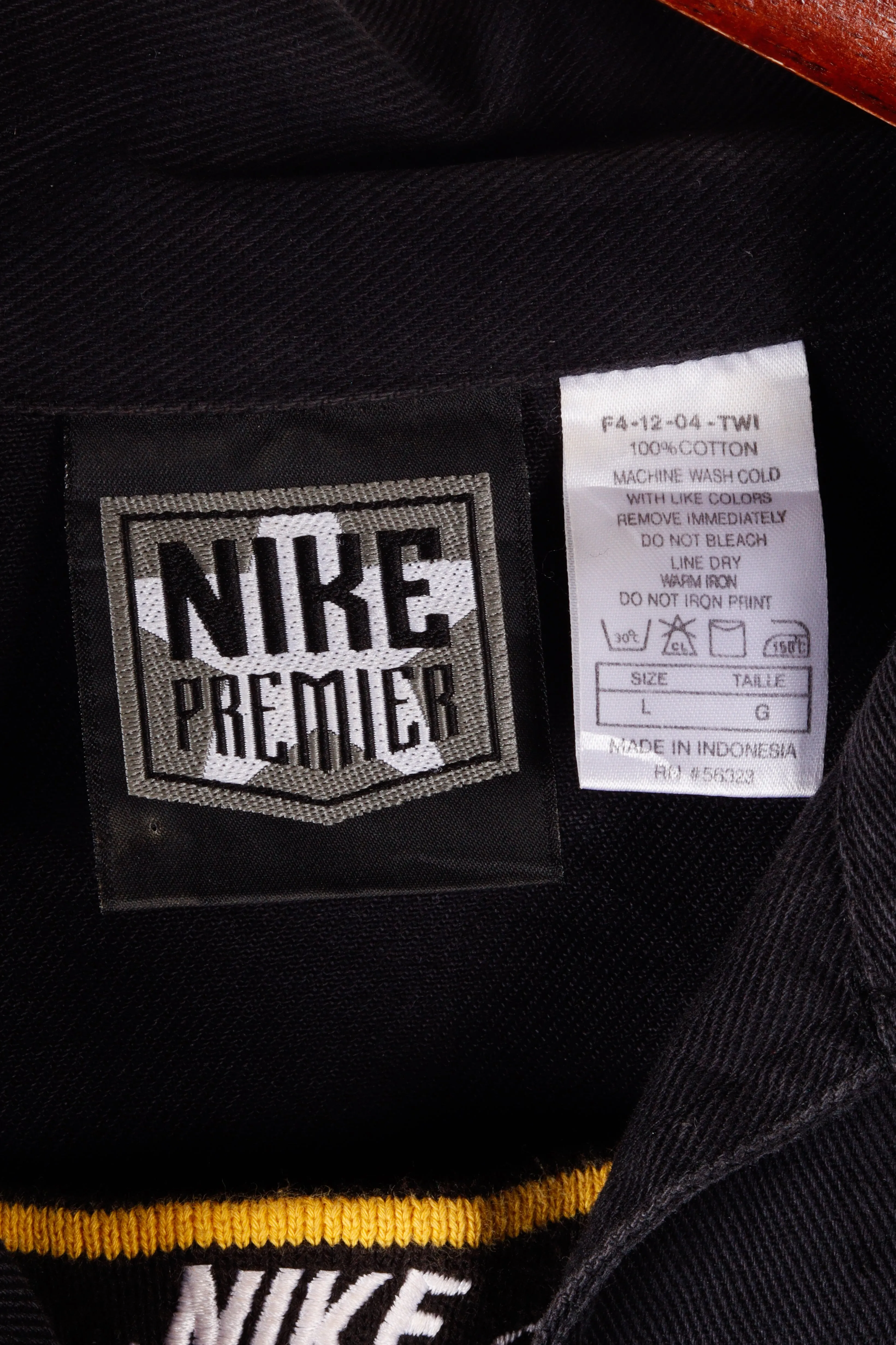 Vintage 90's Nike Premier Soccer 'Denim' Pullover Shirt Black