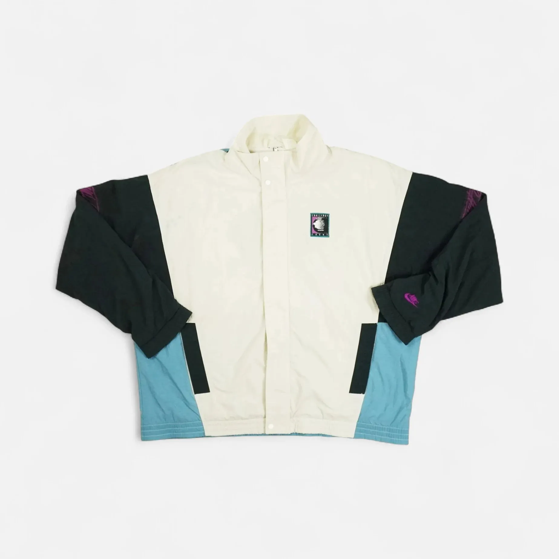 Vintage Nike Challenge Court Rare 90s White Trackjacket (XL)