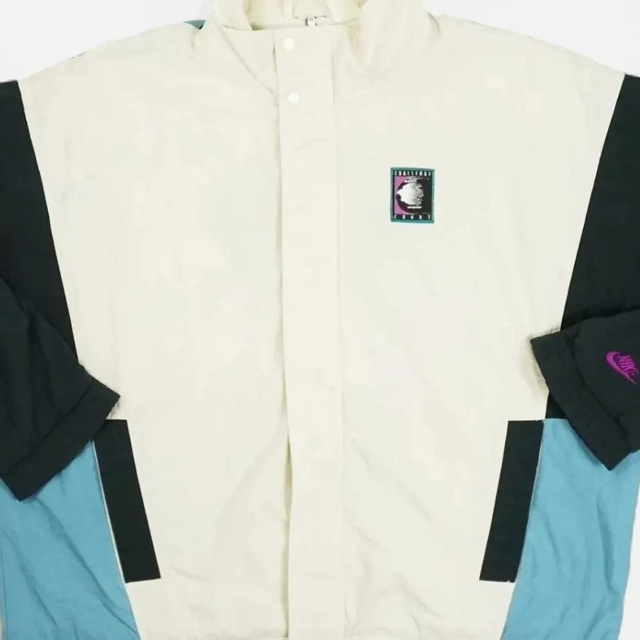 Vintage Nike Challenge Court Rare 90s White Trackjacket (XL)