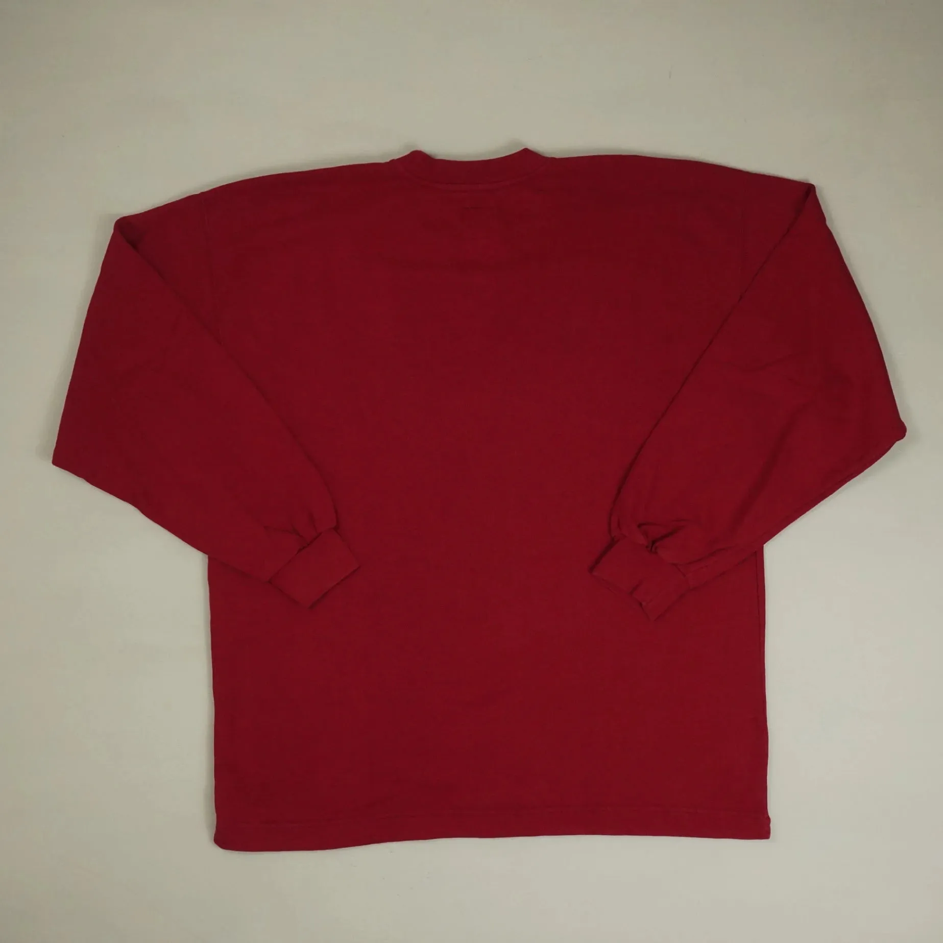 Vintage Red Nike Embroidered Embossed Swoosh Oversized Sweatshirt (XL)