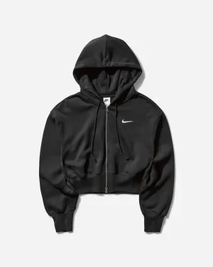 Women's Phoenix Fleece Loose Cropped Full-Zip Hoodie Black