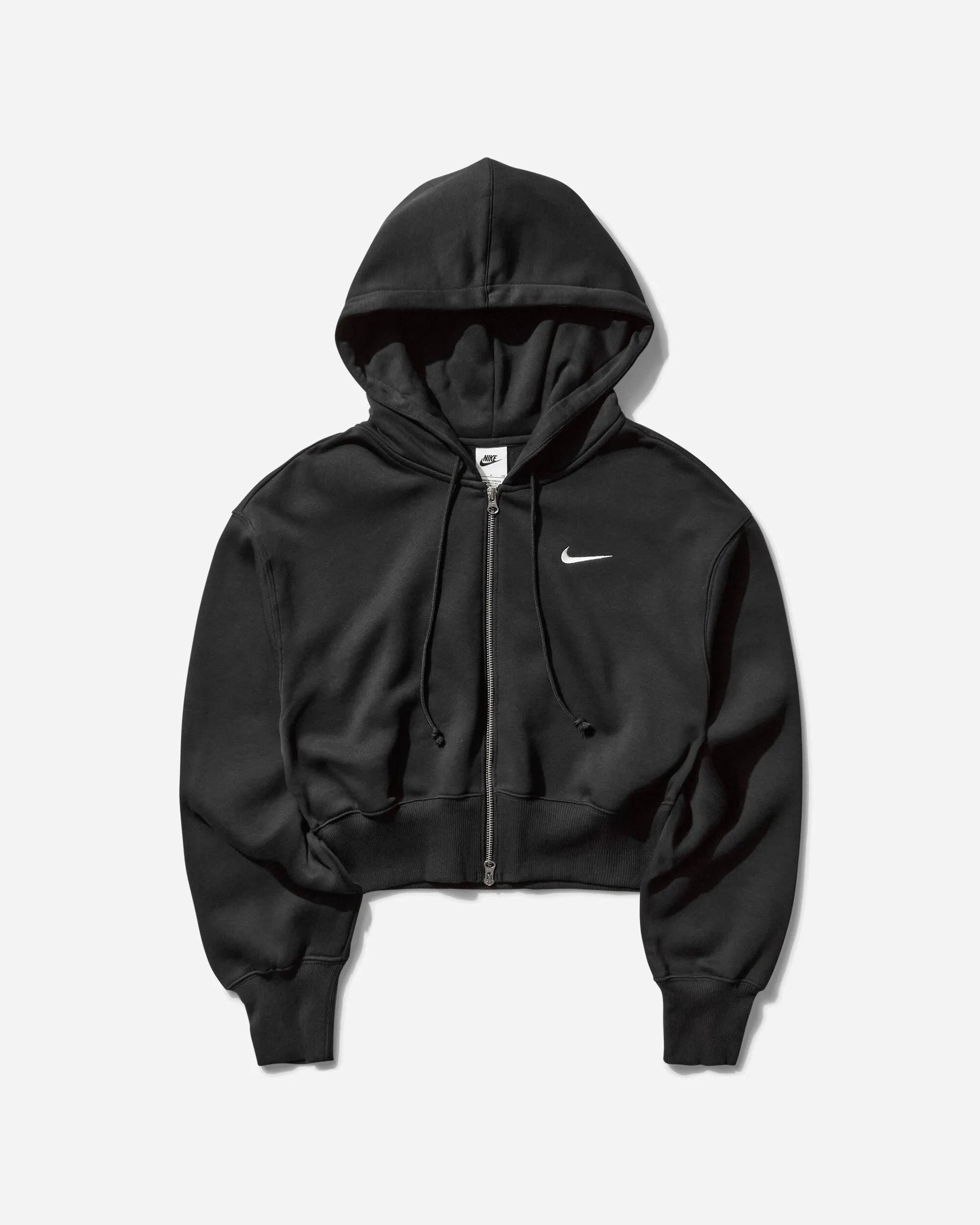 Women's Phoenix Fleece Loose Cropped Full-Zip Hoodie Black